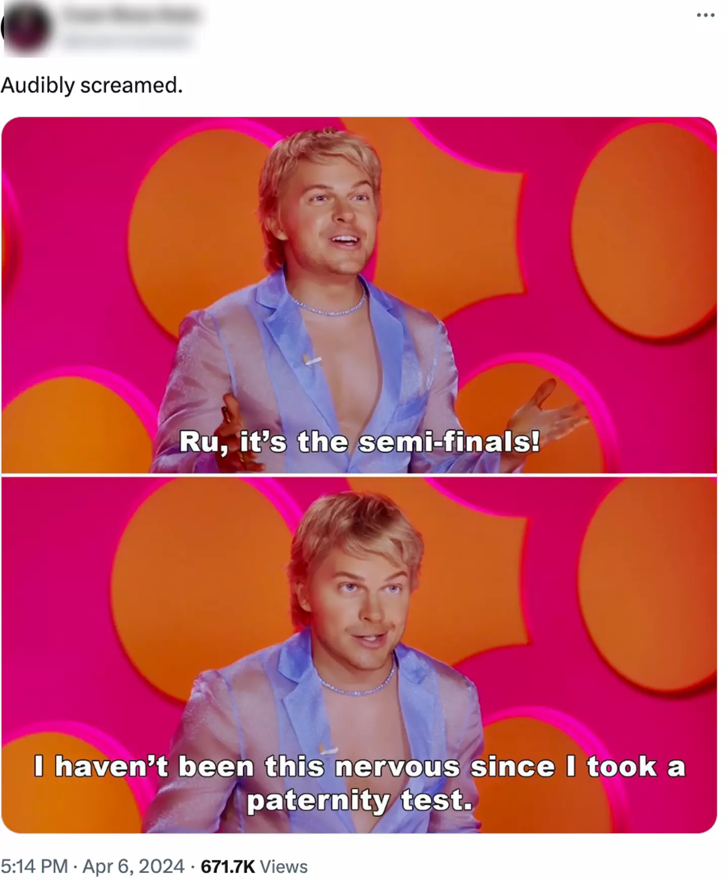 The journalist made the joke during the semi-finals of Drag Race. (X)