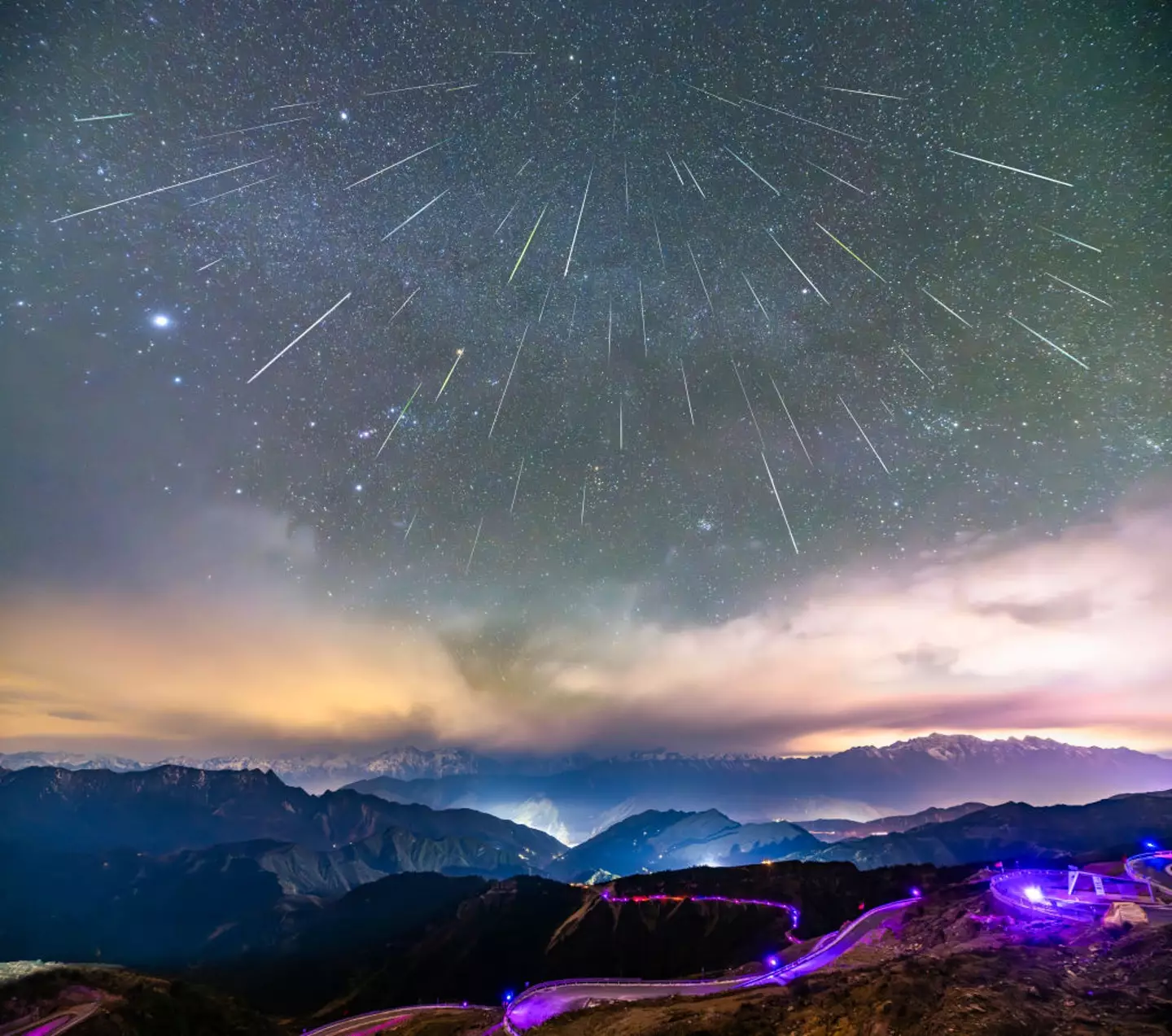Up to 120 meteors per hour streak across the sky during the Geminids shower (Costfoto/NurPhoto via Getty Images)