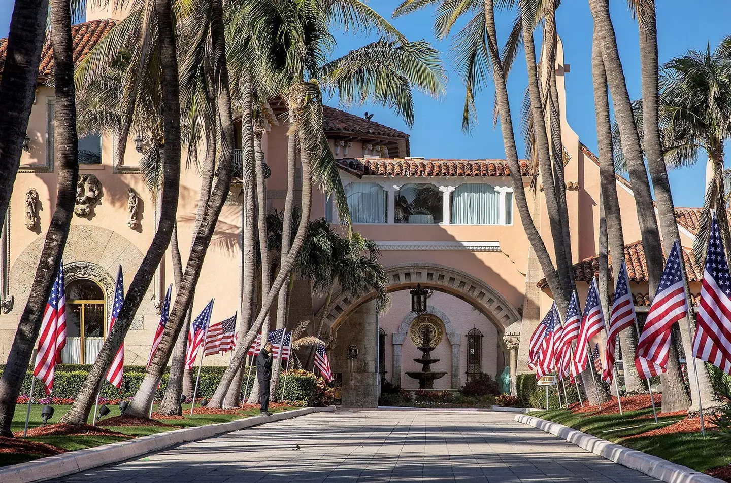 The entrance to Mar-a-Lago in Palm Beach, Florida.