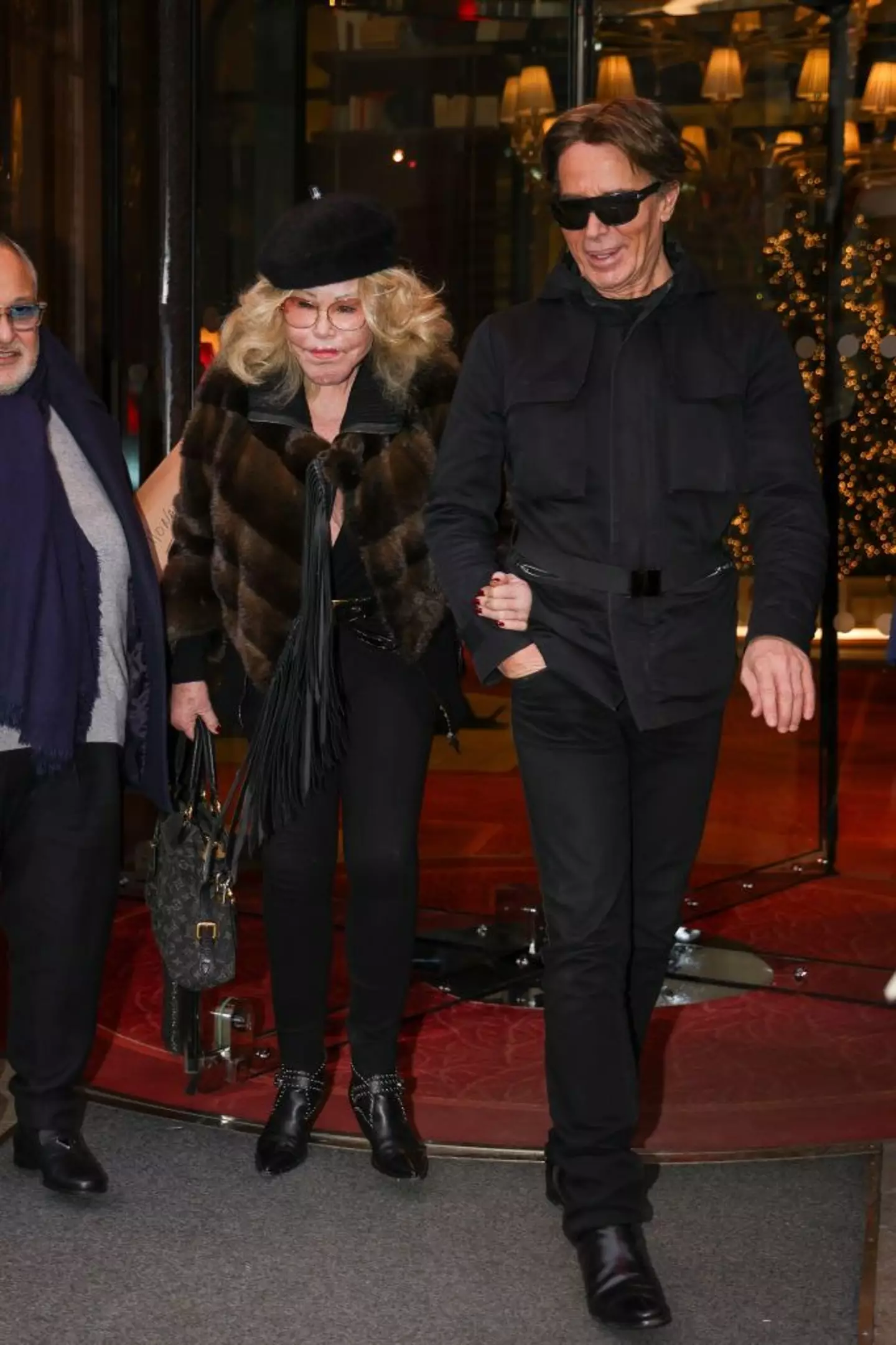 Jocelyn Wildenstein and Lloyd Klein seen out and about on December 15, 2024 in Paris, France (MEGA/GC Images)