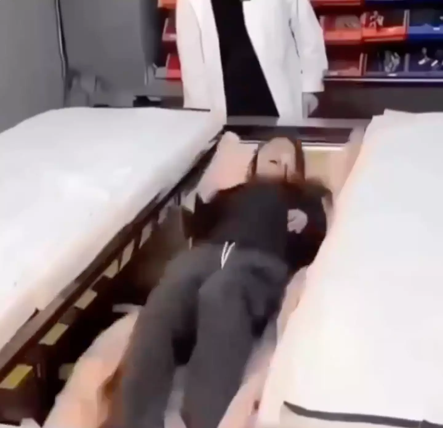 Please ensure to sleep with your arms and legs inside the earthquake bed. (Reddit / u/indexcap)