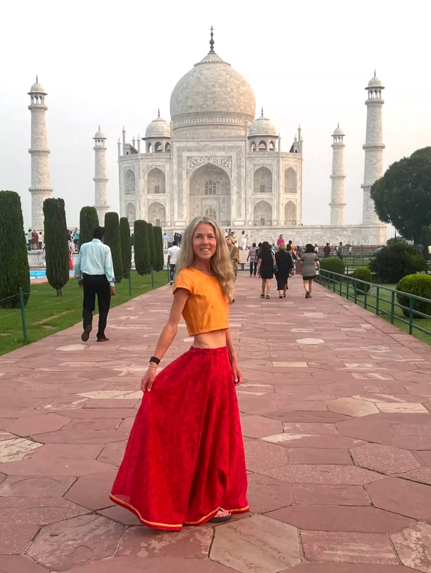 Tina Lewis has been traveling India for the last three months and boxed off seeing the Taj Mahal from her bucket list (Instagram/thetinalewis)