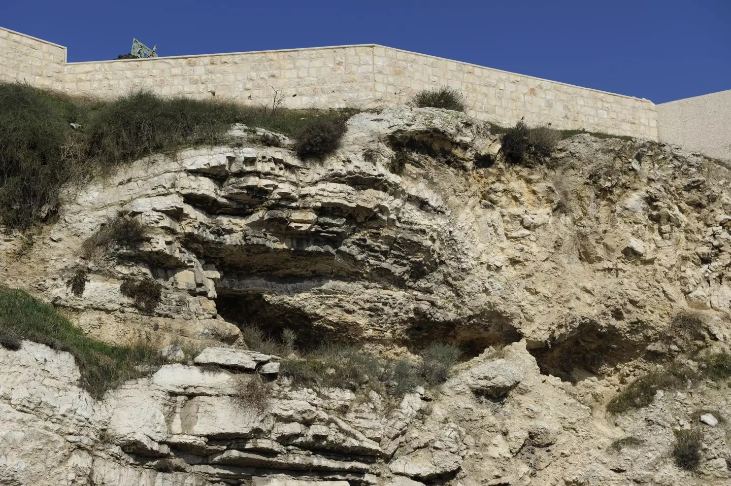 Mound in Israel where some theories say they be the real Golgotha or Calvary where Jesus was crucified.