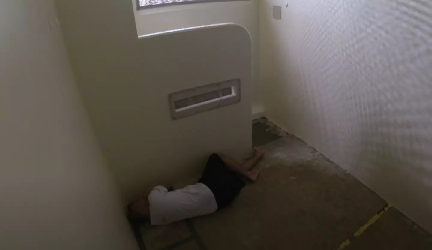 One of the prisoners inside a cell.
