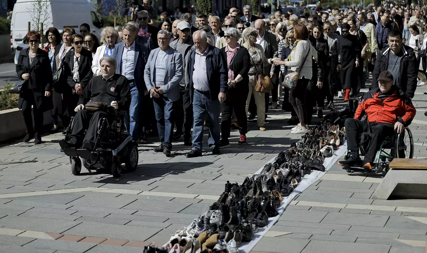 The city commemorates the tragedy it suffered every year (Samir Jordamovic/Anadolu via Getty Images)