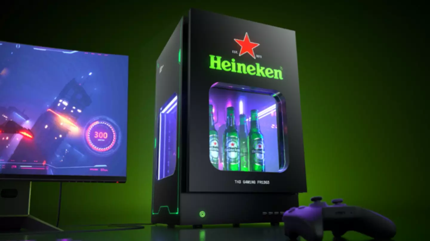 Heineken has built a gaming PC that has a beer fridge inside