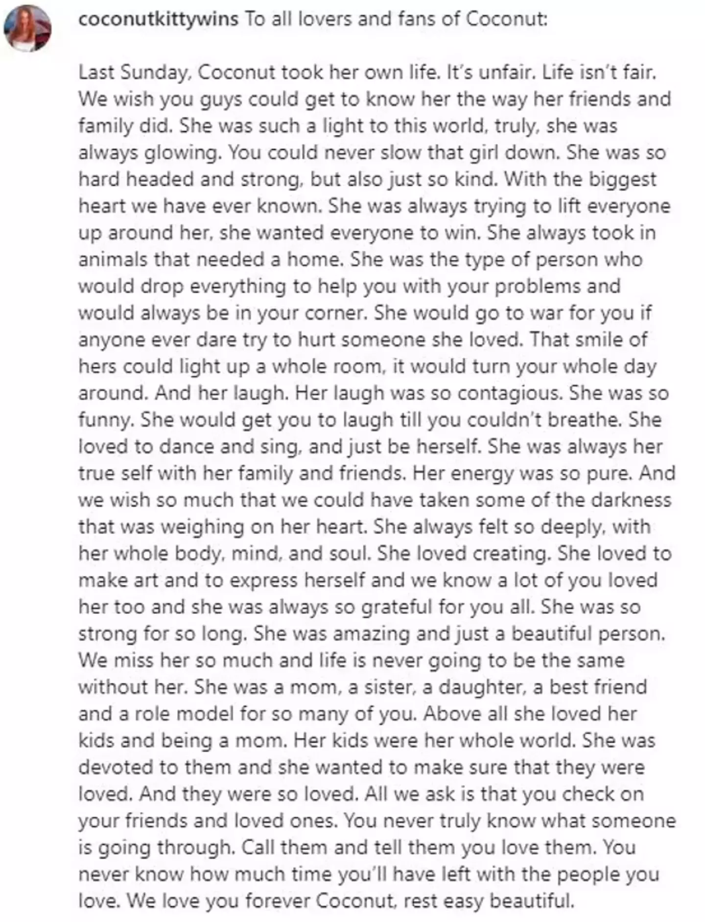 The star's death was confirmed on social media.