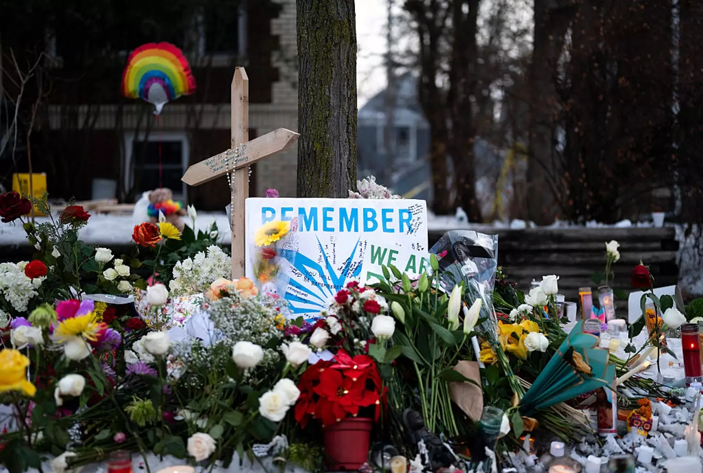 A memorial for Good stands near the site of her shooting (Stephen Maturen/Getty Images)
