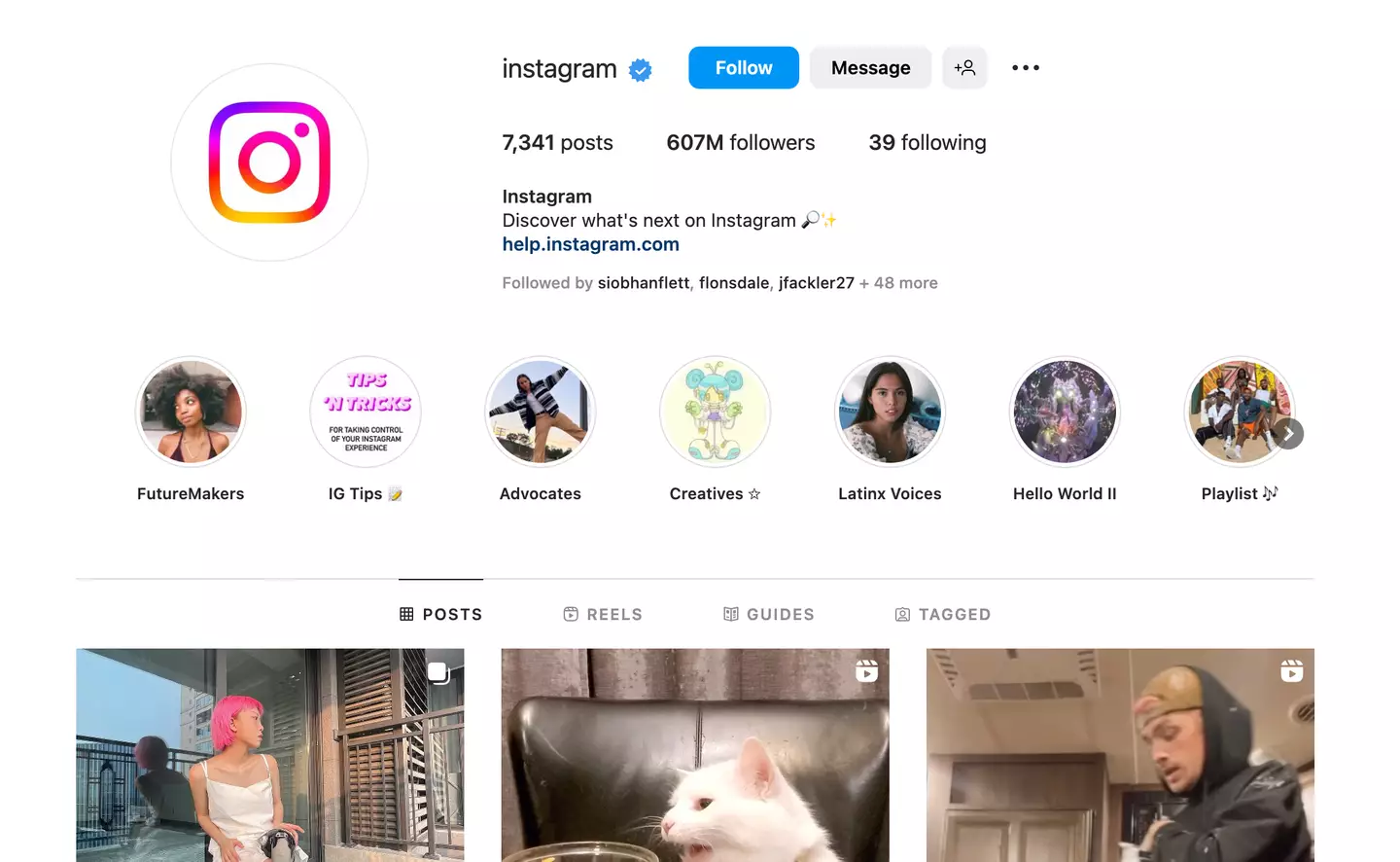 Instagram users love to follow Instagram on Instagram.