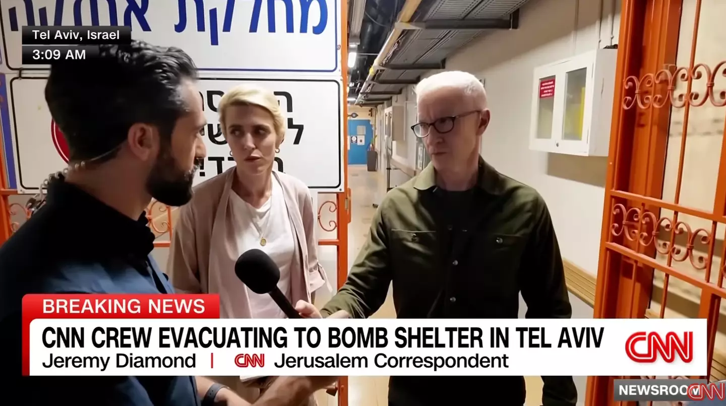 Anderson Cooper and the rest of the team moved to the hotel's bomb shelter (CNN)