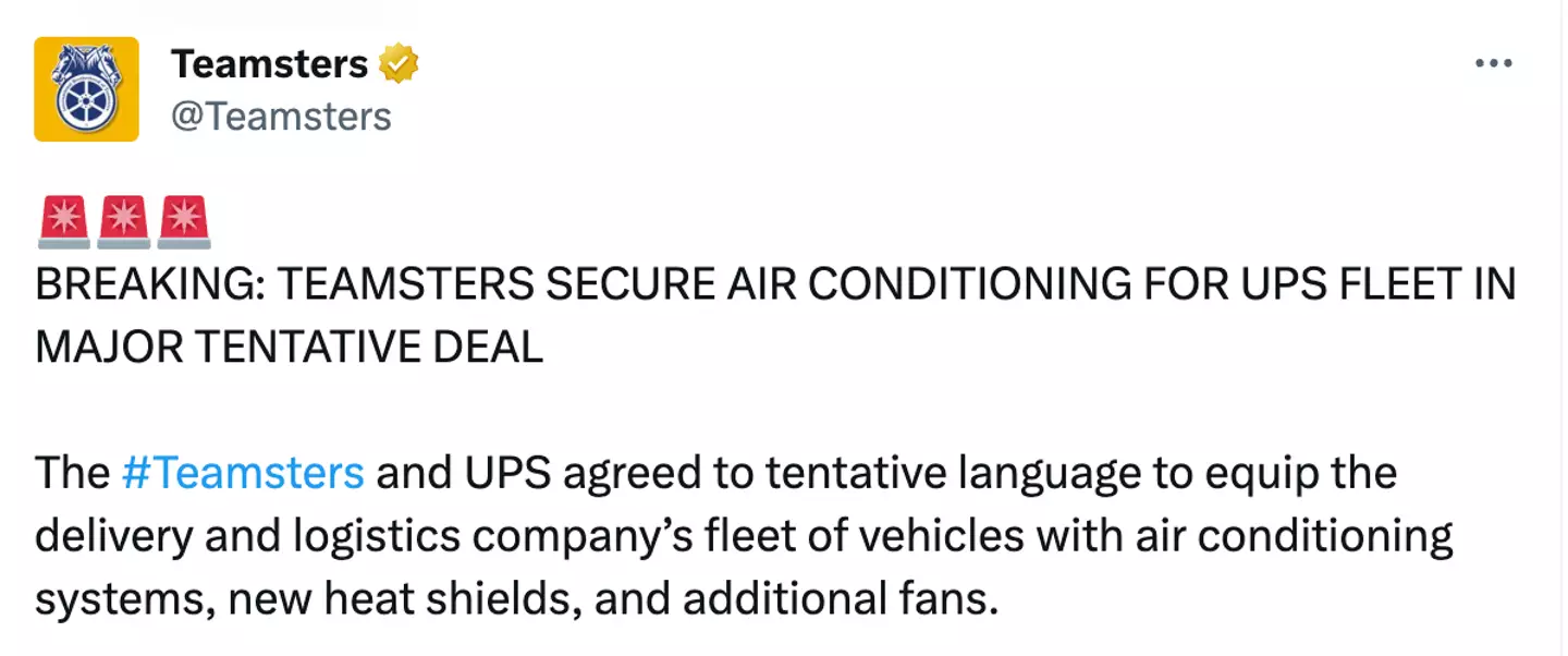 Teamsters has also secured fans for drivers.