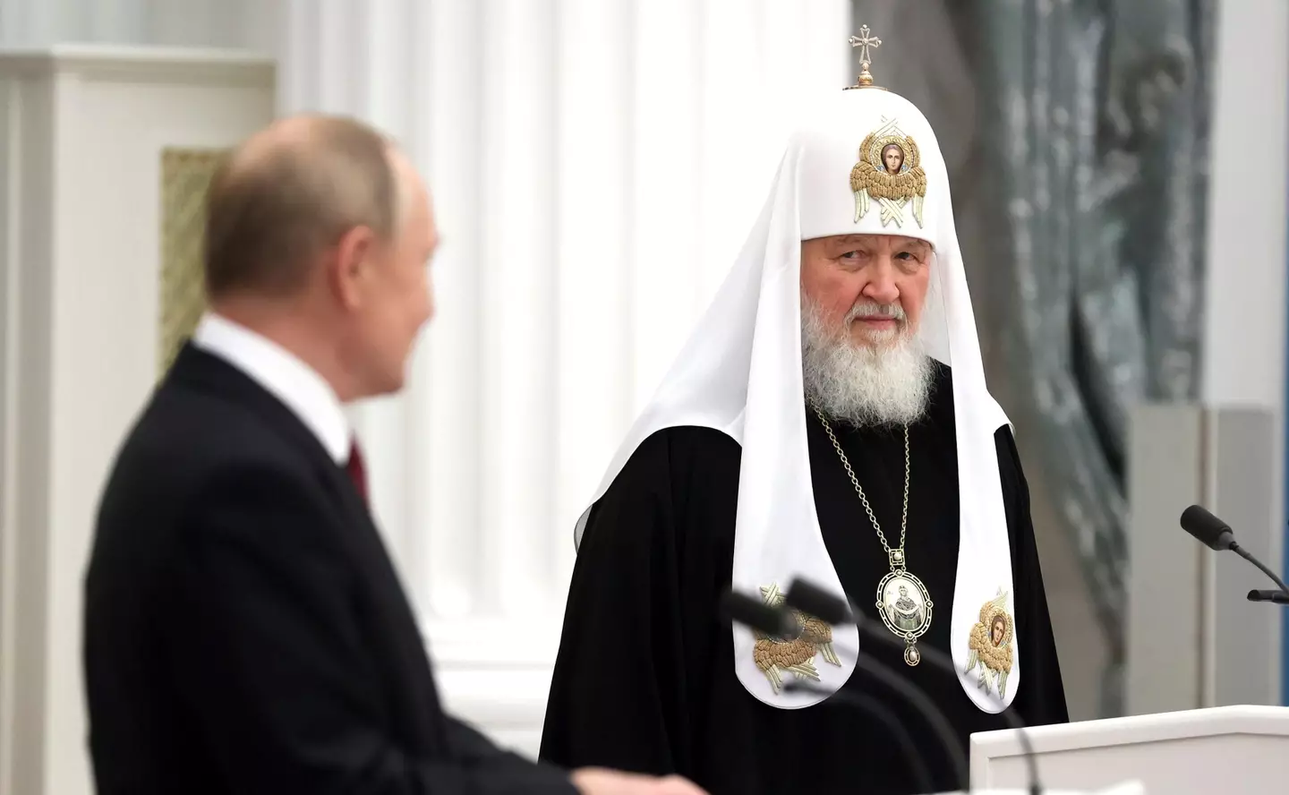 Patriarch Kirill and Vladimir Putin.