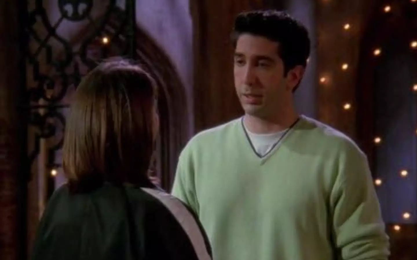 Apparently it was hard for Schwimmer to bounce off Baxendale (NBC)