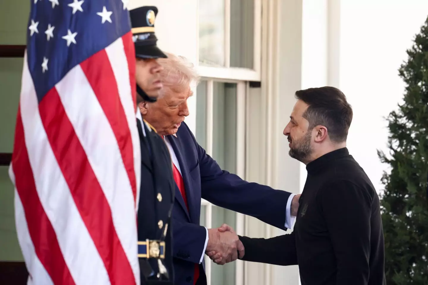 Trump used the 'bone-crusher handshake' when Zelenskyy visited in February (Jim Lo Scalzo/EPA/Bloomberg via Getty Images)