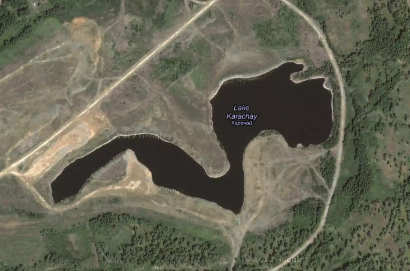 Lake Karachay was located in Russia (Google Maps)