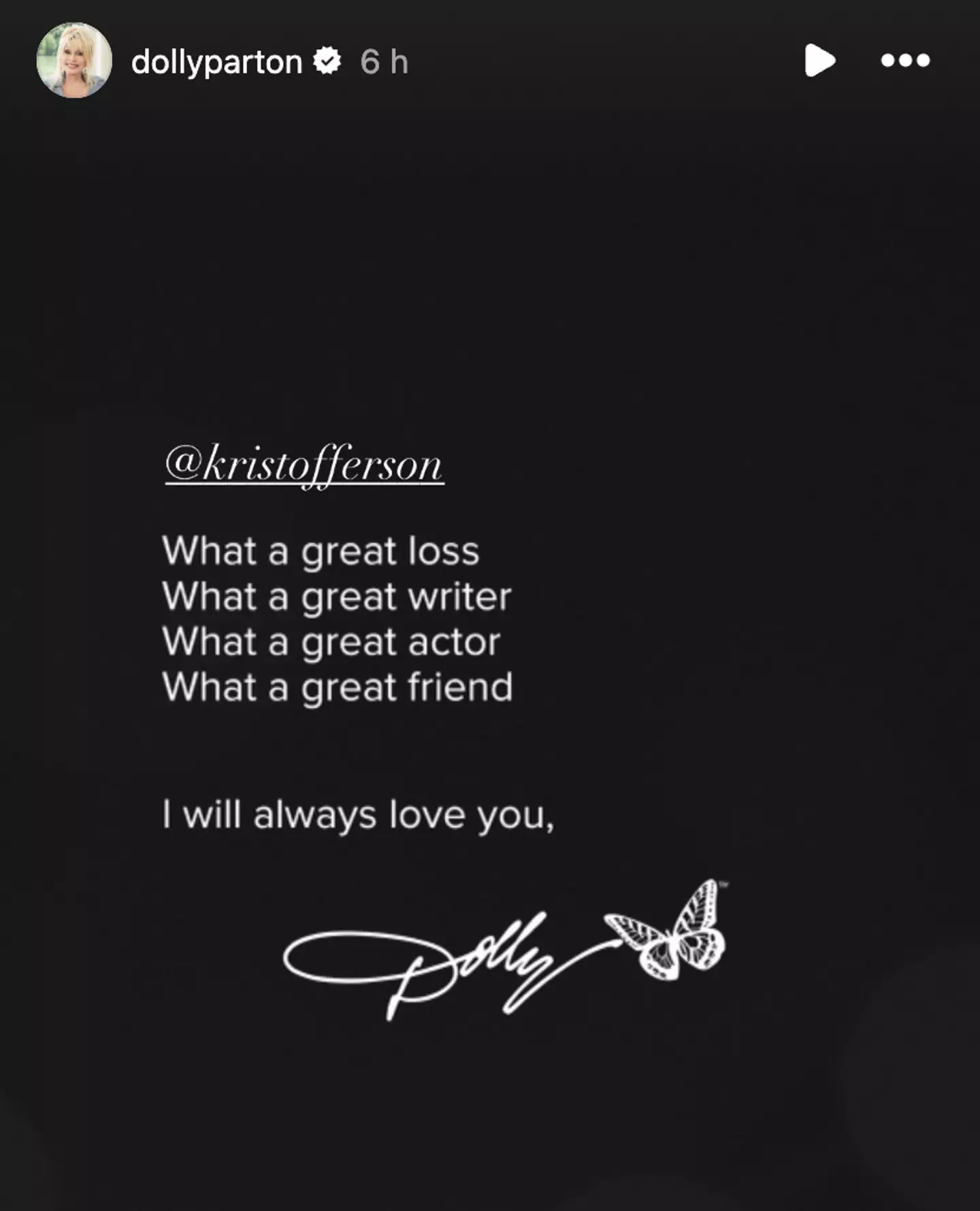 Dolly Parton paid tribute to the late music star on Instagram (@dollyparton/Instagram)