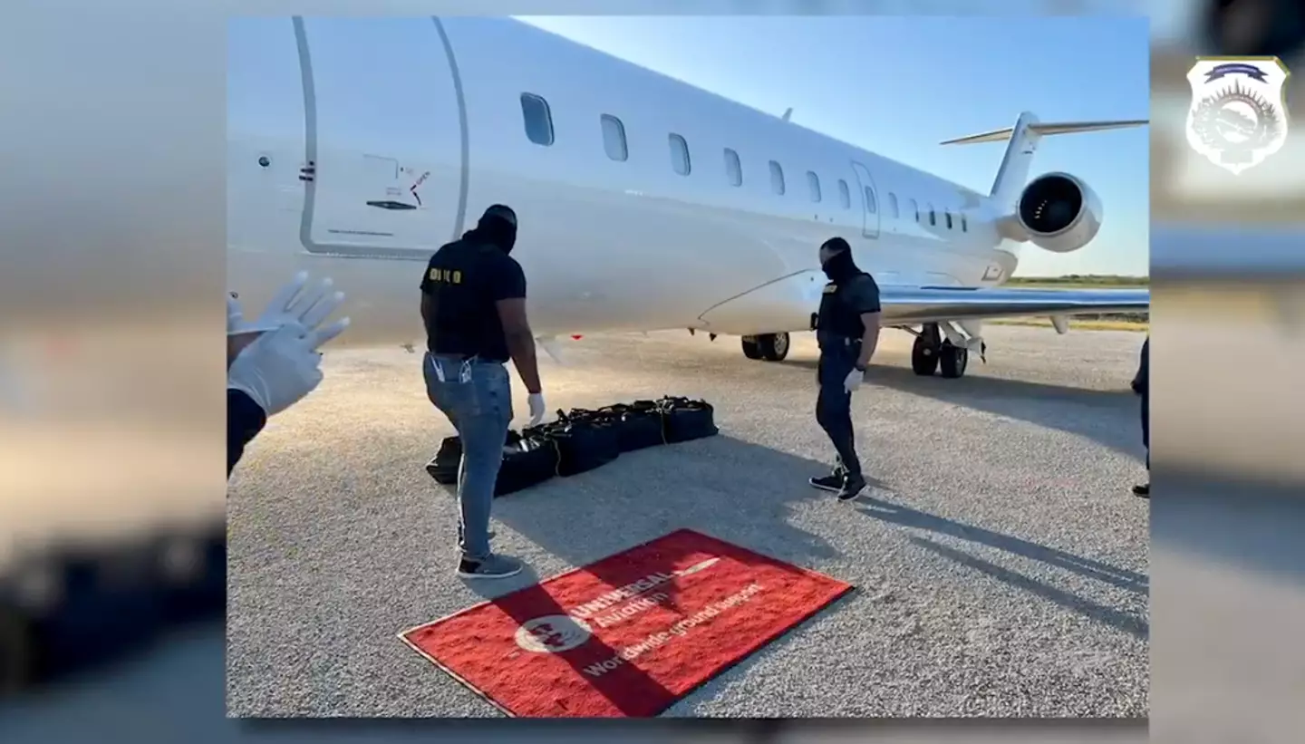 The bags were stashed in the 'avionics bay'.