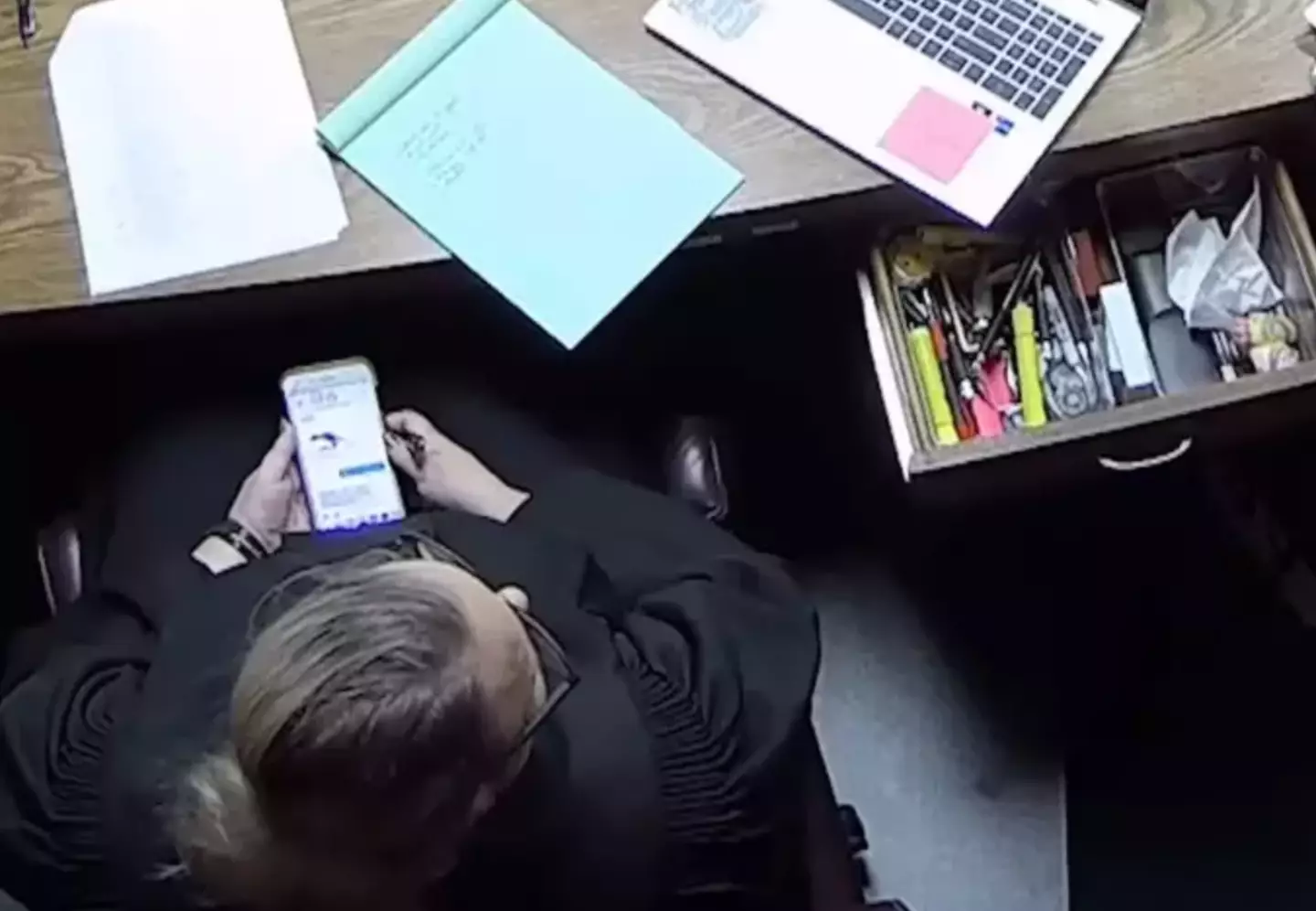 Judge Traci Soderstrom was filmed using her phone during a trial.