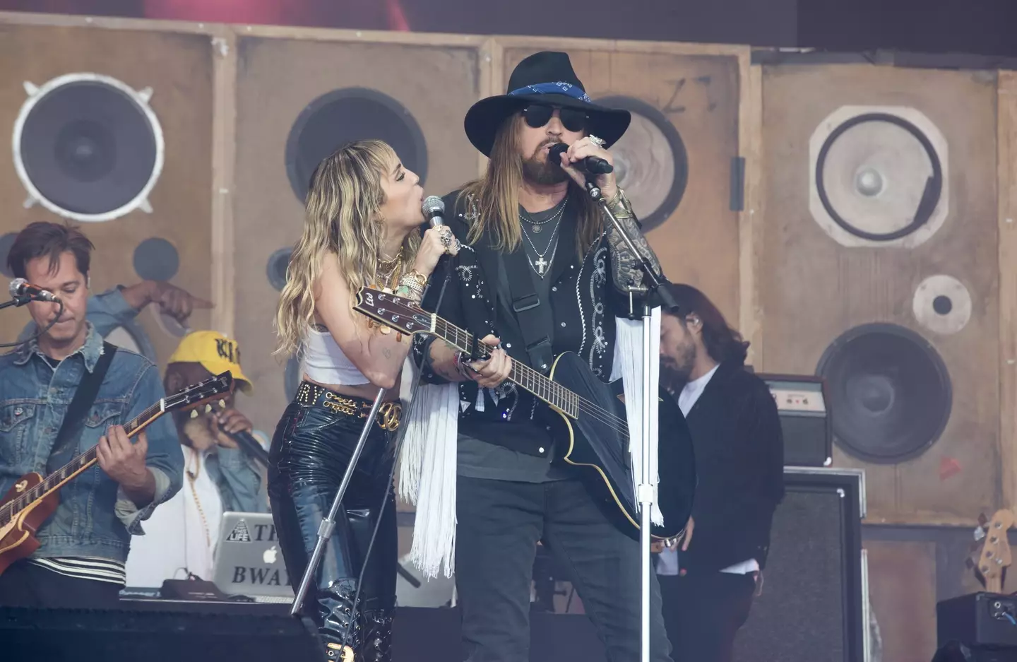 Miley and Billy Ray Cyrus previously appeared close.