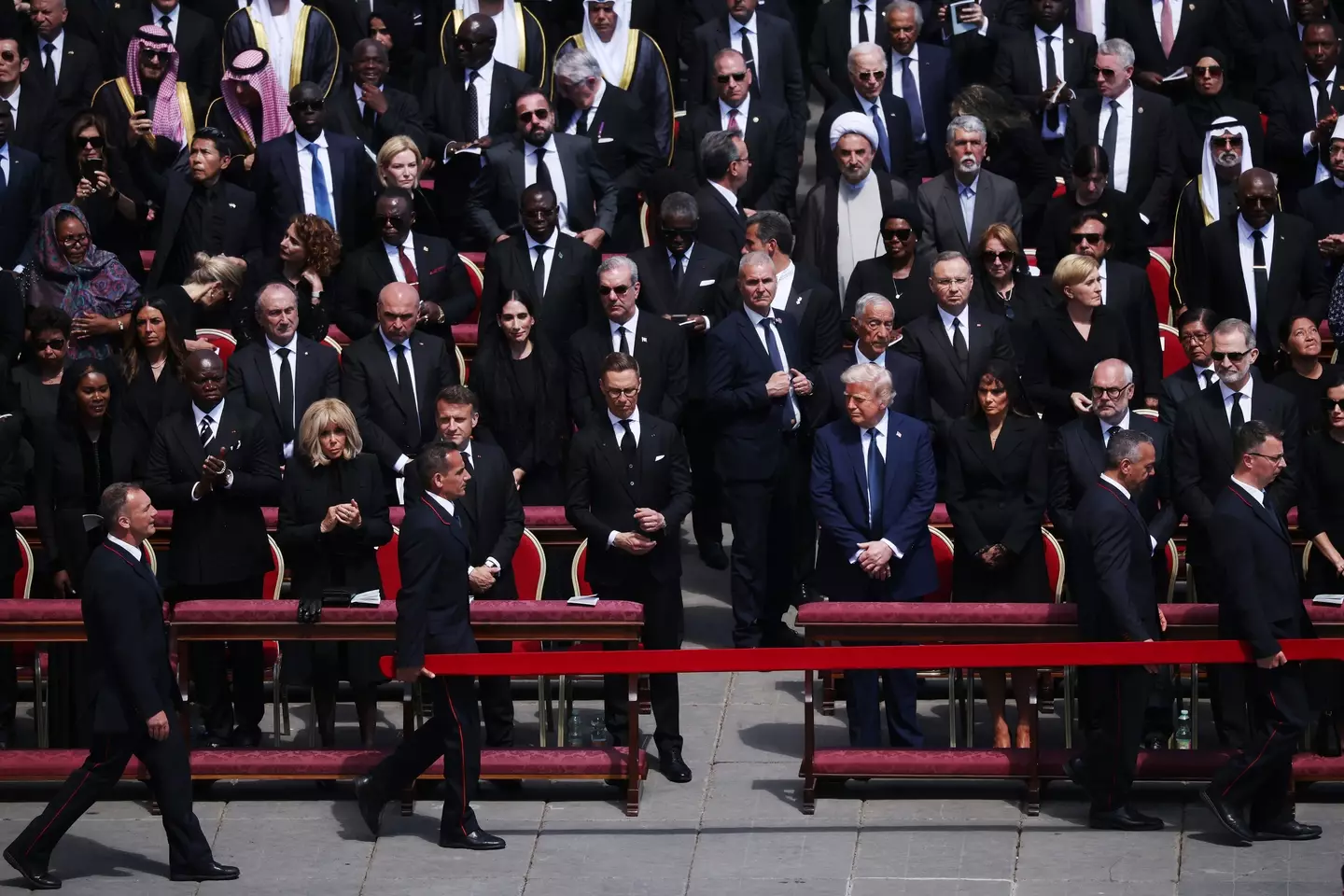 Trump ended up in the front row (Dan Kitwood/Getty Images)