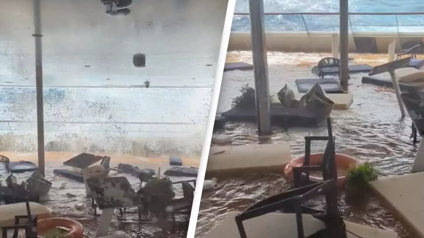 Terrifying footage captures moment 95ft waves submerge cruise ship traveling through Drake Passage