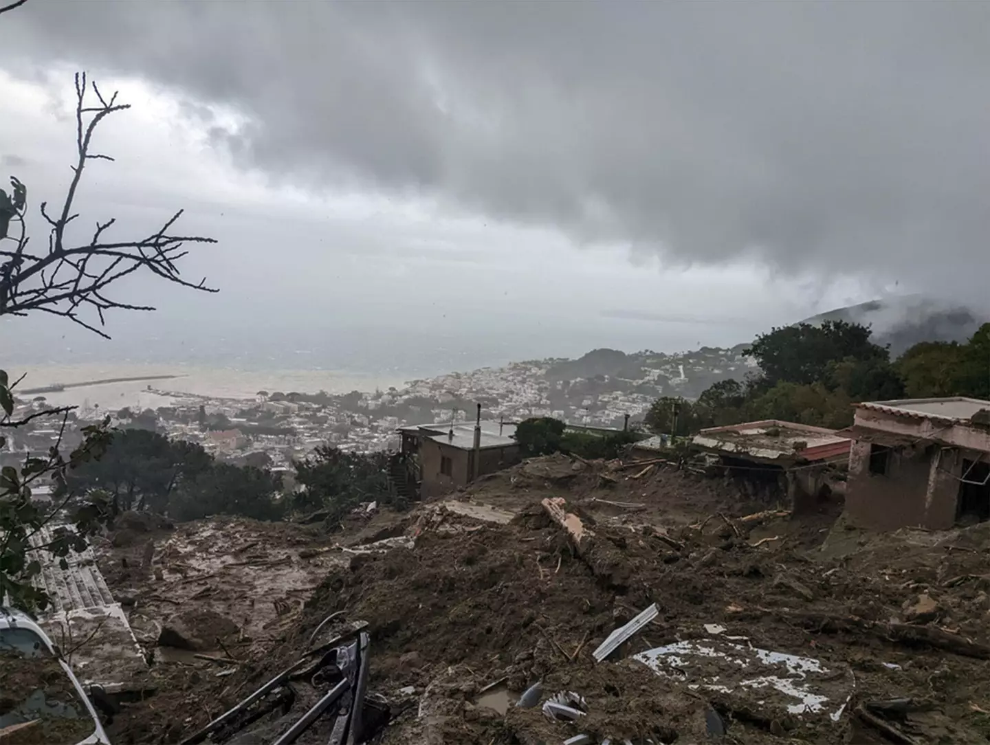 The devastating landslide swept through the Italian island of Ischia.