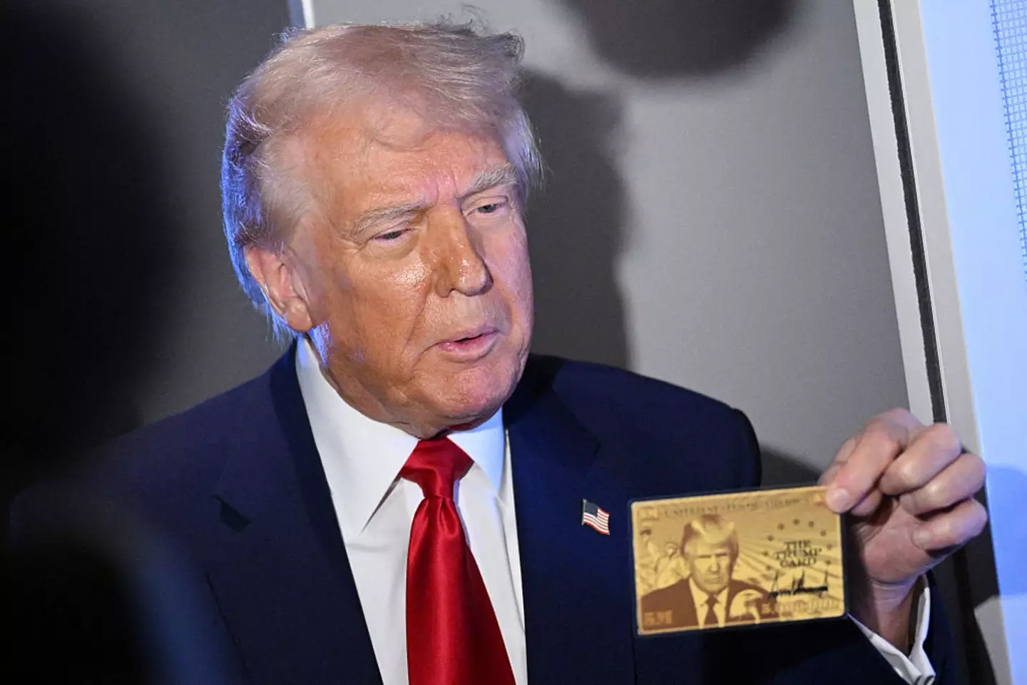 Trump's Gold Card features an image of his face (Photo by MANDEL NGAN/AFP via Getty Image)