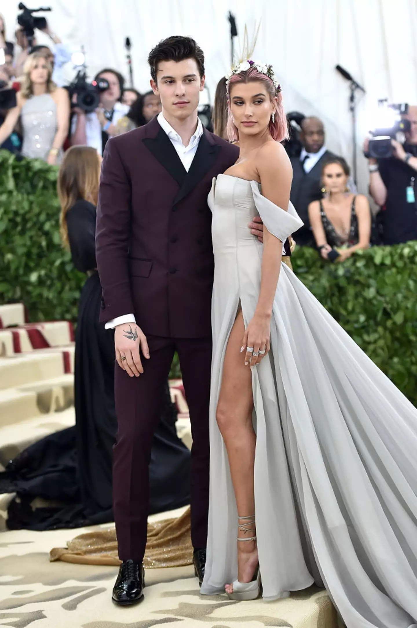 Hailey (then Baldwin) and Shawn Mendes at the Met Gala in 2018 (Theo Wargo/Getty Images for Huffington Post)