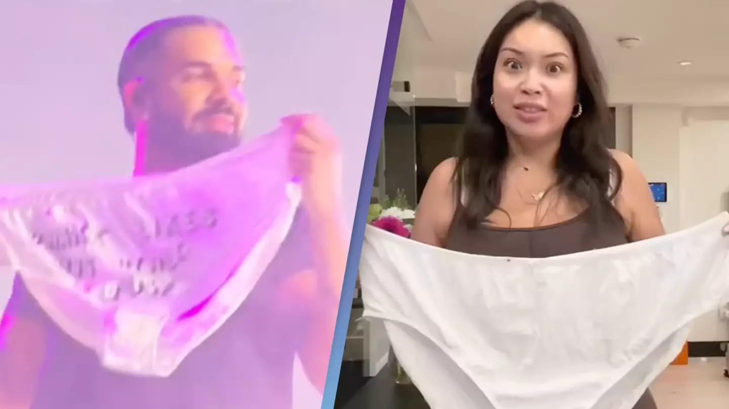 Woman who lost nearly 200 pounds surprises Drake by throwing her underwear on stage