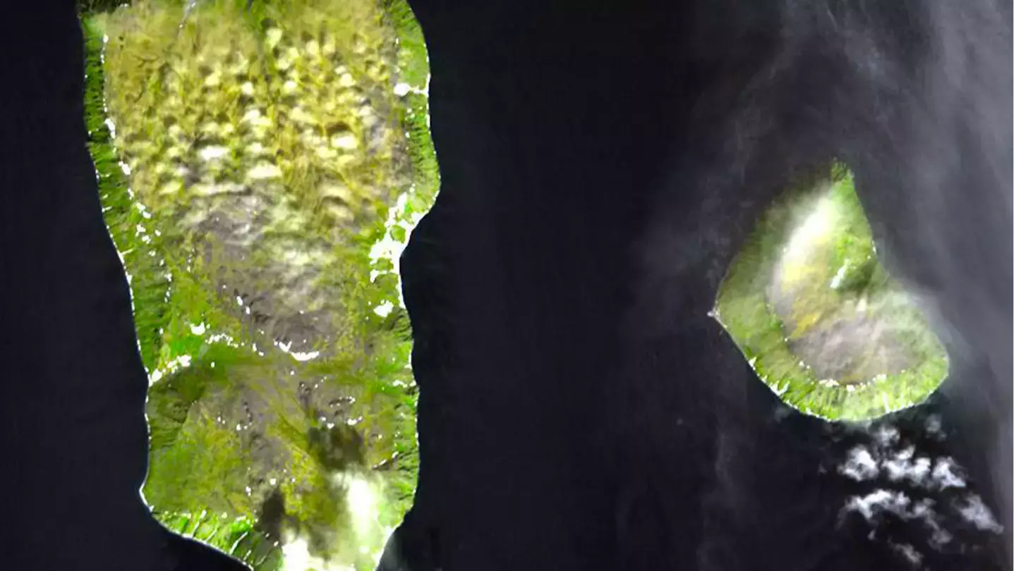 Two islands are only three miles apart but are separated by nearly an entire day in time zones