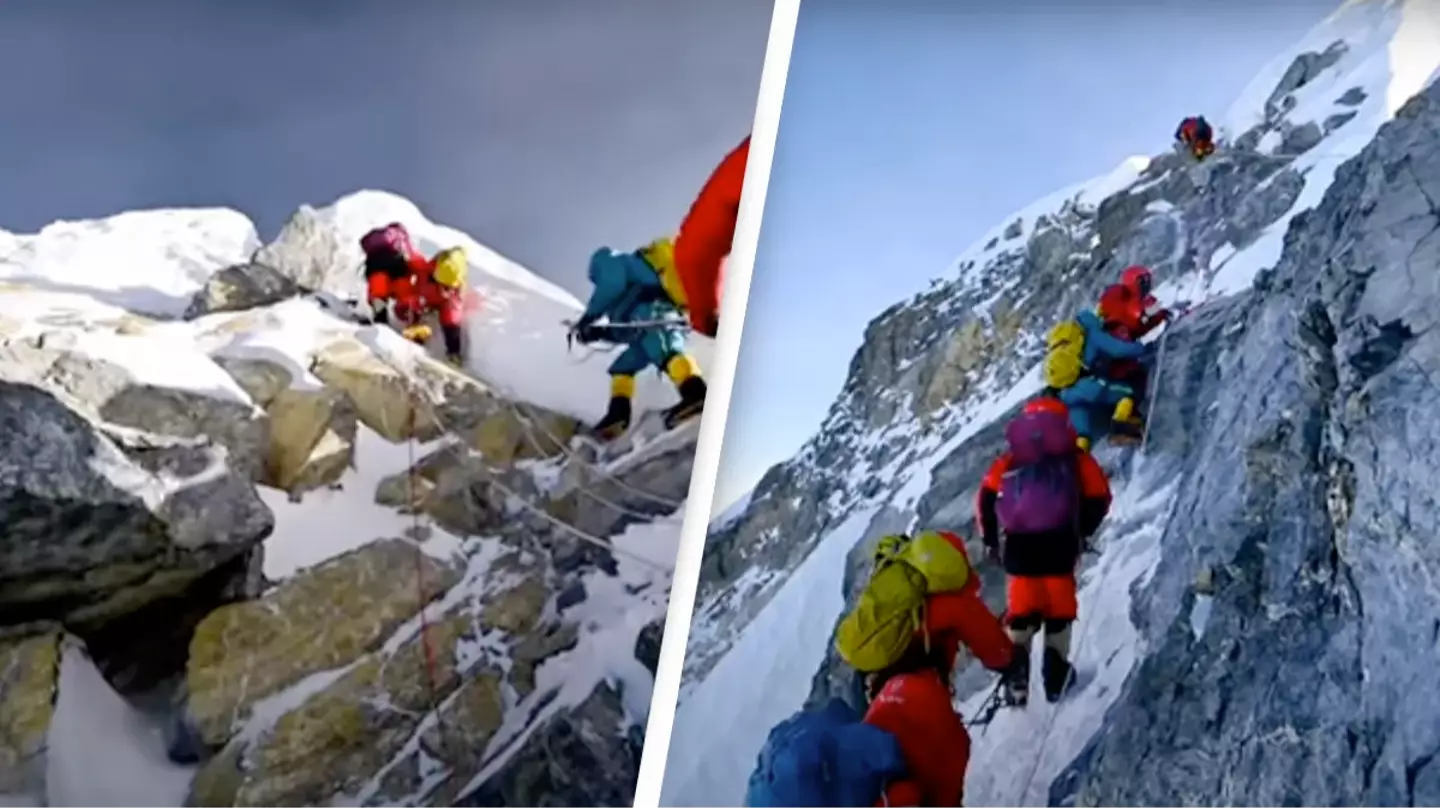 Footage shows the incredibly difficult end to climbing Mount Everest