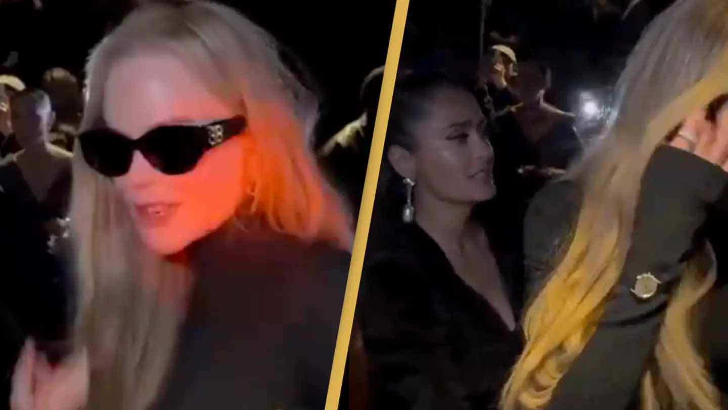Nicole Kidman appears to push Salma Hayek away in viral moment during Balenciaga show