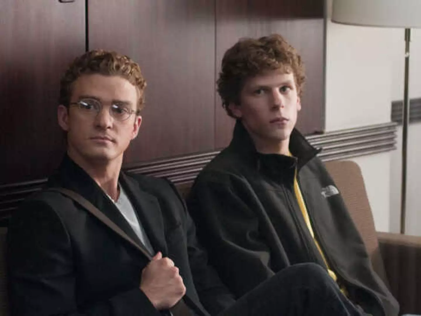Justin Timberlake and Jesse Eisenberg in The Social Network.
