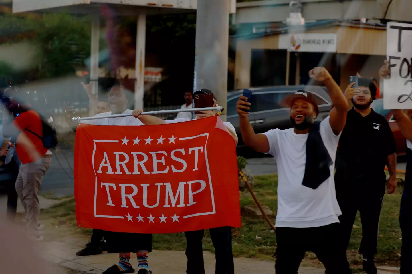 People lined the streets following Donald Trump's arrest in Georgia.