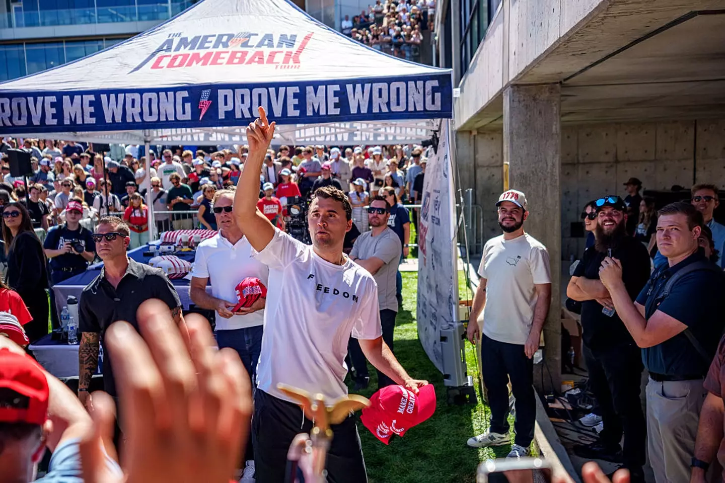 Charlie Kirk was shot and killed on Wednesday (Trent Nelson/The Salt Lake Tribune/Getty Images)