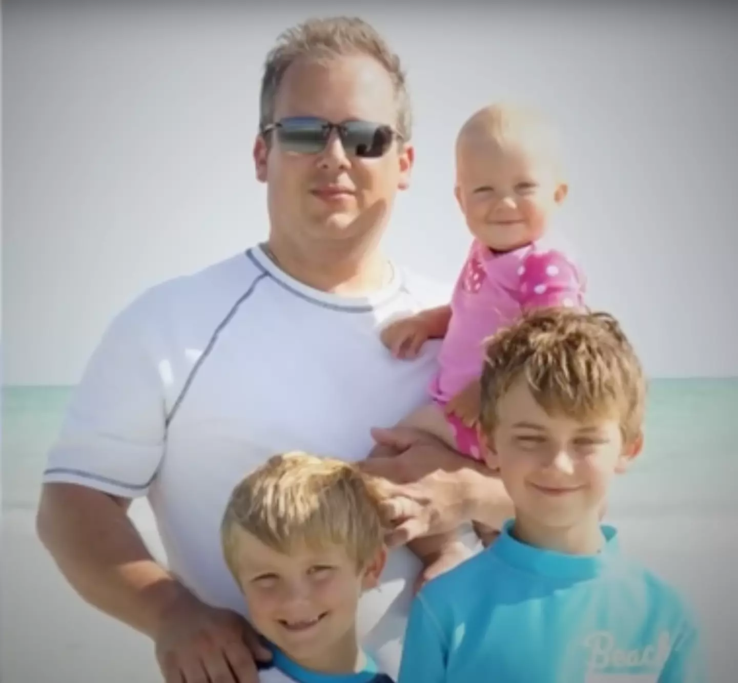 Zoe, 4, Tyler, 11, and Alek, 13, with their monster dad. (Law and Crime Network)