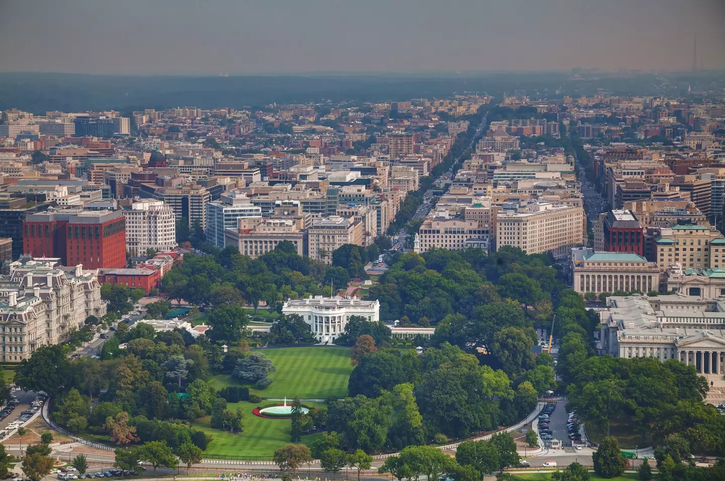 The White House, home to President Donald Trump, would be a major target - located in Washington DC (Getty stock)