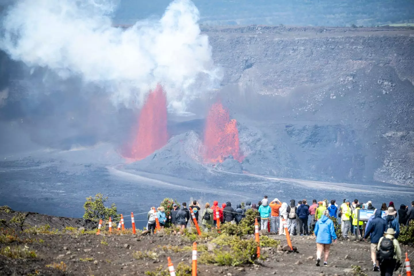 Hawaii's Kilauea volcano has been erupting more frequently since December last year and is currently still ongoing (William Campbell/Getty Images)