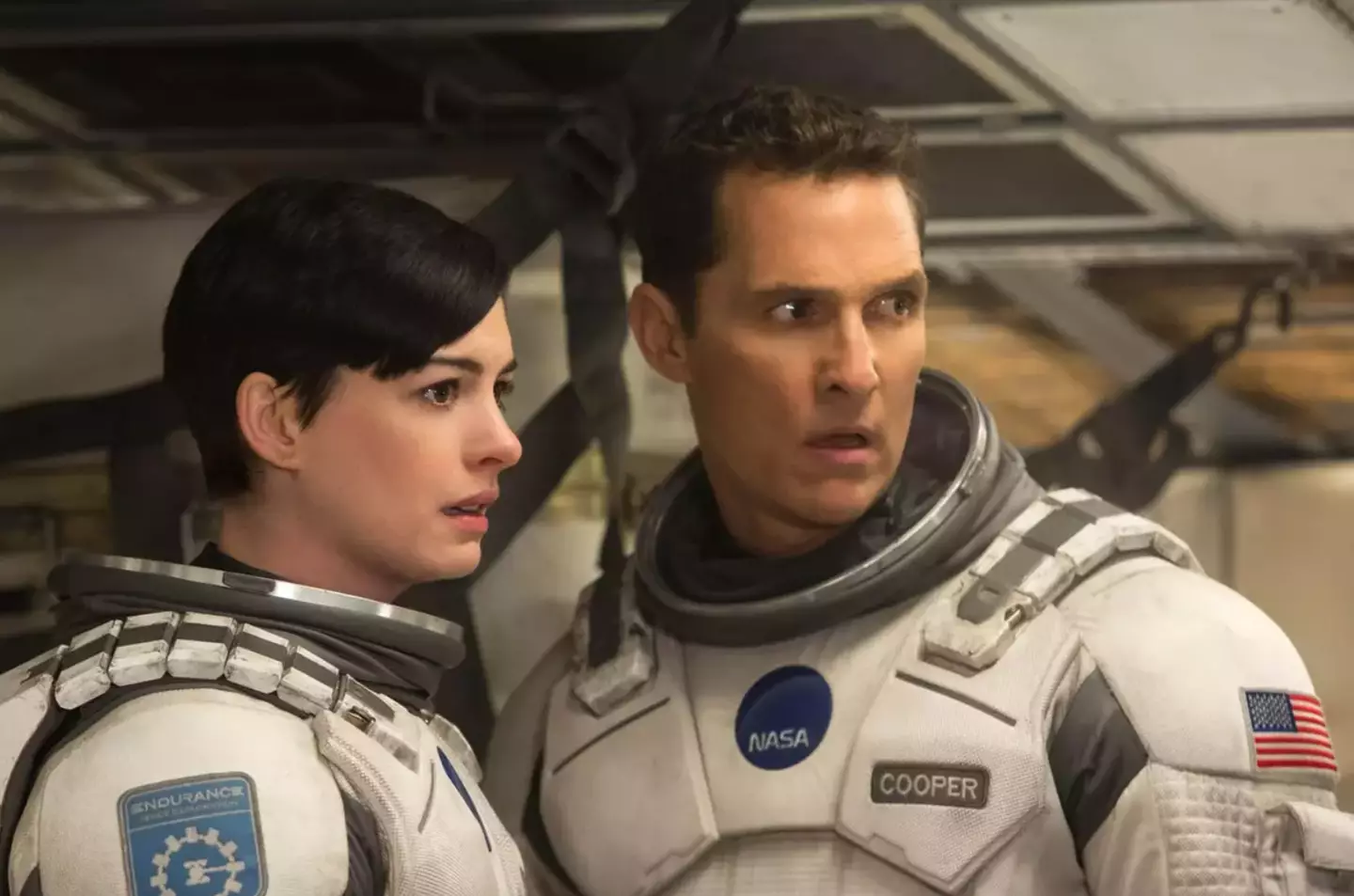 Matthew McConaughey and Anne Hathaway in Interstellar.