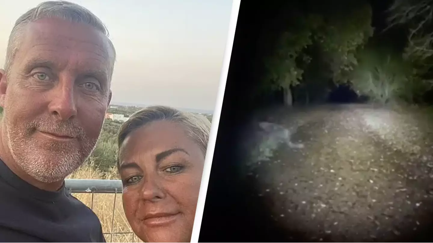 Couple on dog walk capture chilling video of demon-like figure crossing path