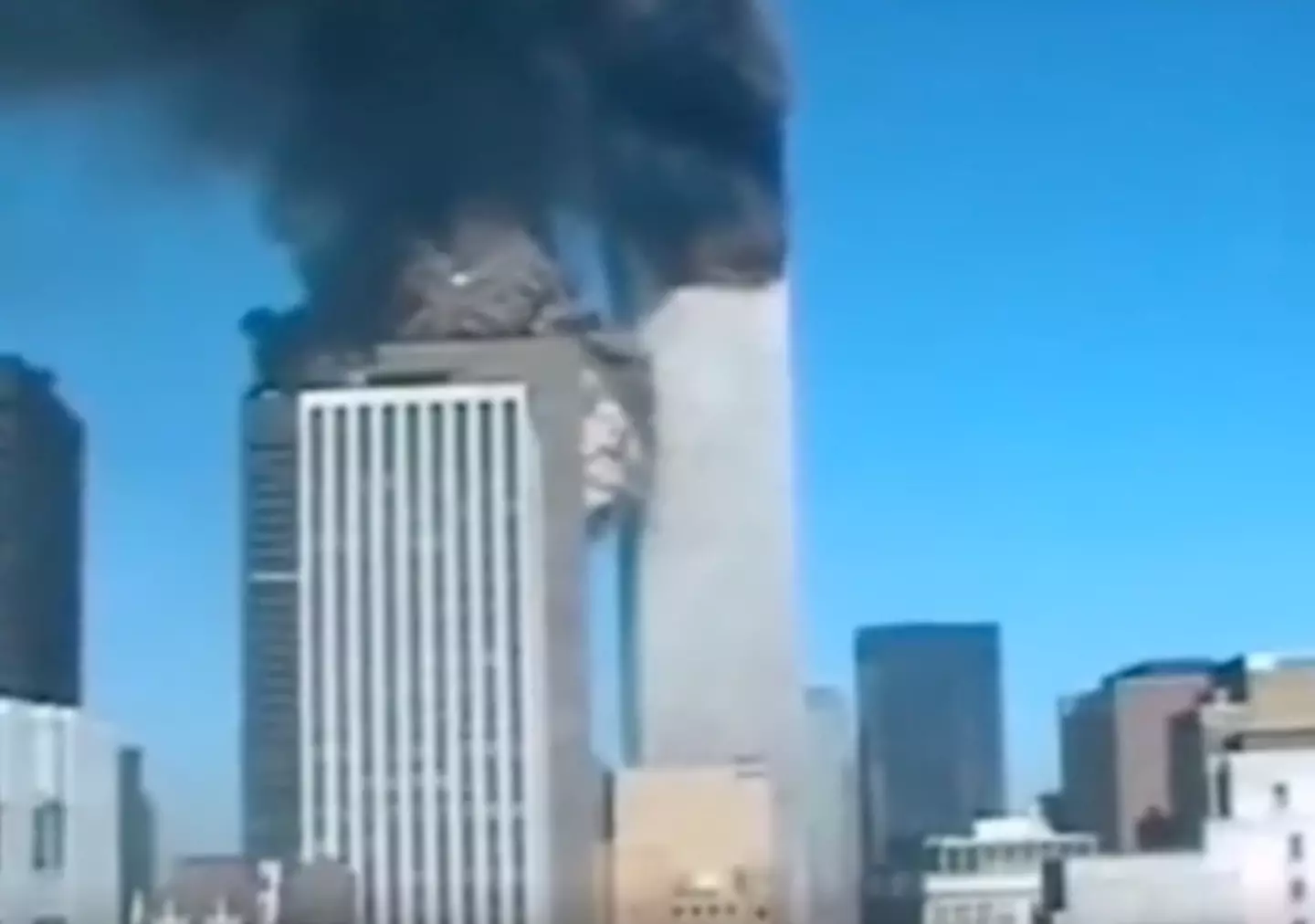 The clip, shared on Reddit on the Damnthatisinteresting board, showed the students starting the video after the south tower had been struck by a plane but before it had collapsed. (Mordbidful/X)