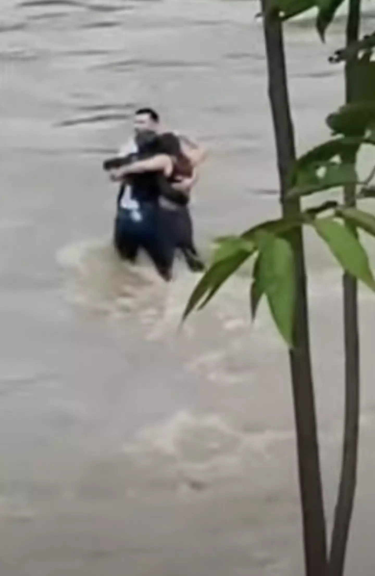 The trio could be seen hugging moments before tragedy. (X/@Tg3web)