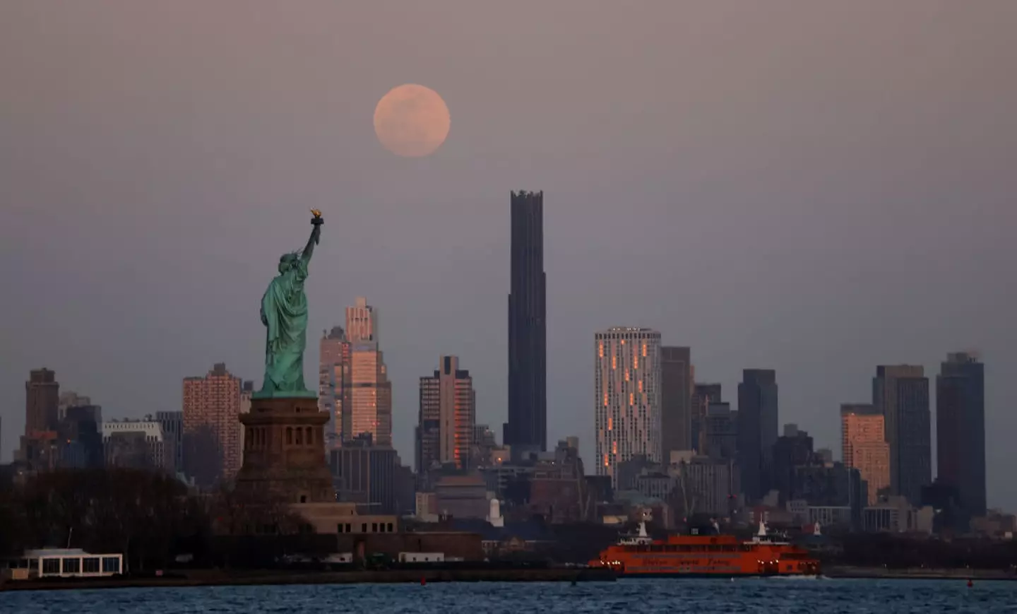 Lady Liberty overlooks New York City (Gary Hershorn/Getty Images)