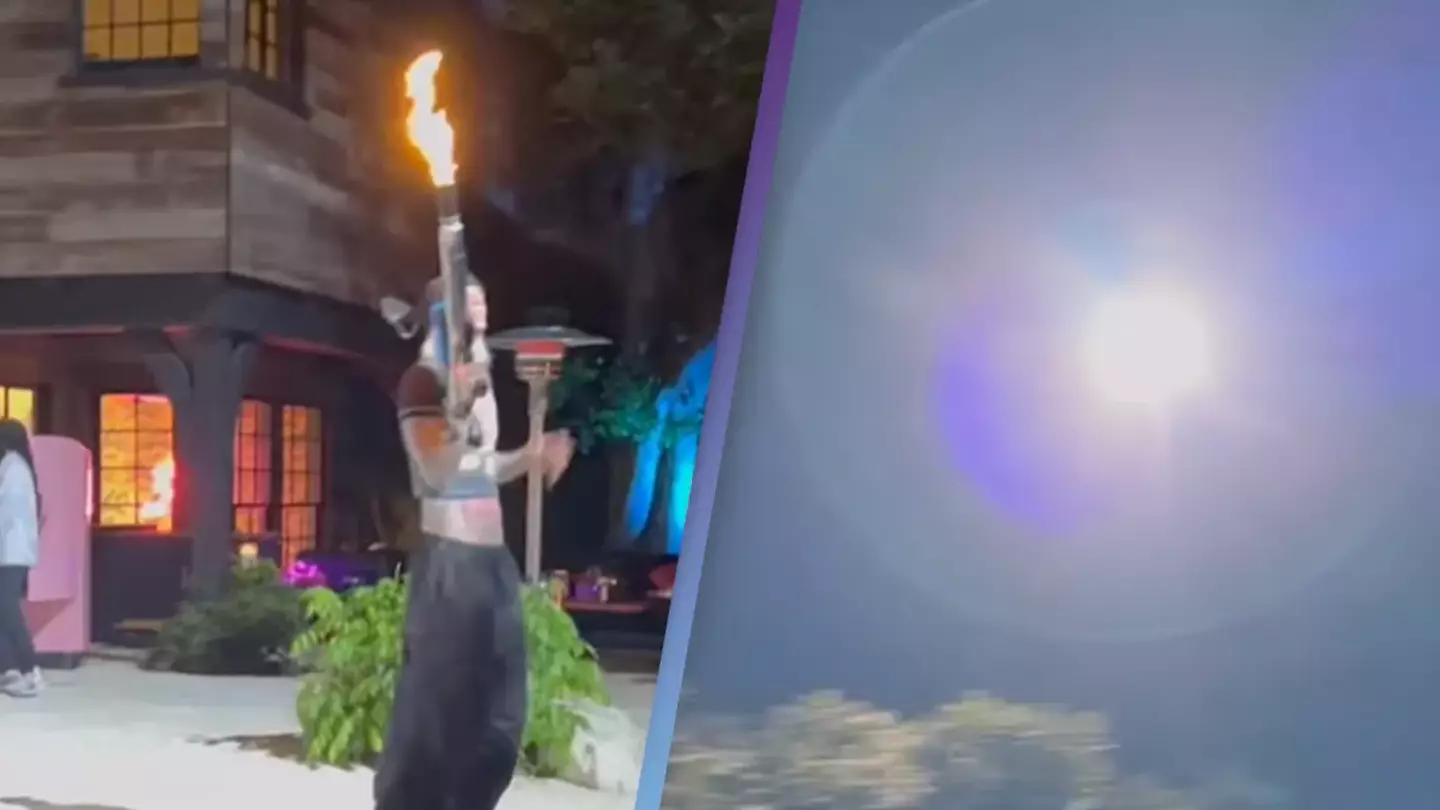 Machine Gun Kelly shouted at by police helicopter as he blasts flamethrower on birthday