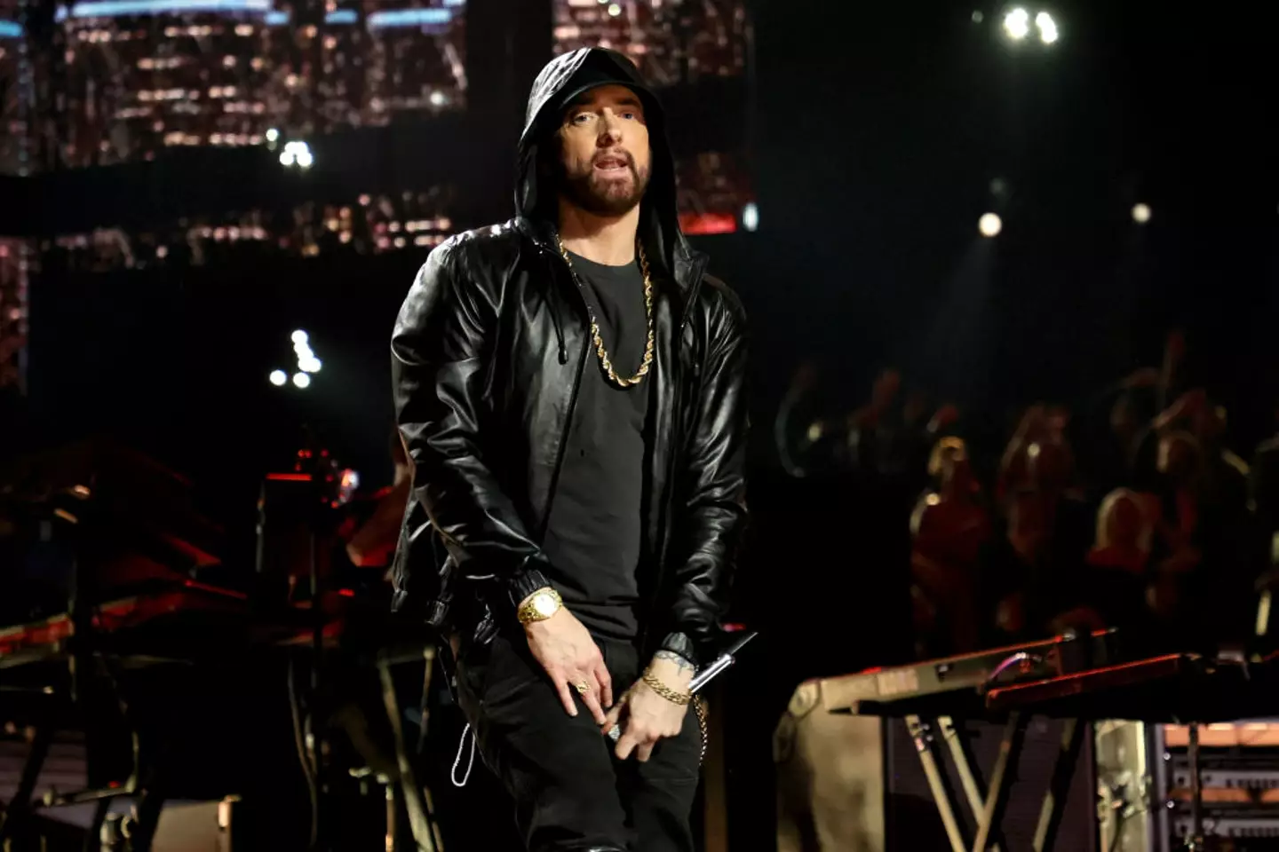 Eminem was emotional upon seeing his daughter on her wedding day (Theo Wargo/Getty Images for The Rock and Roll Hall of Fame)
