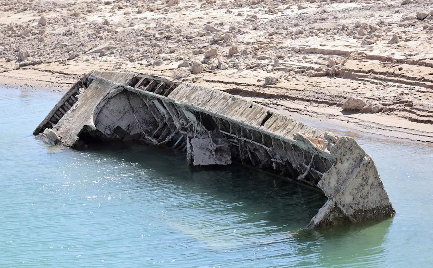 A World War 2 era boat can now be seen at Lake Mead.