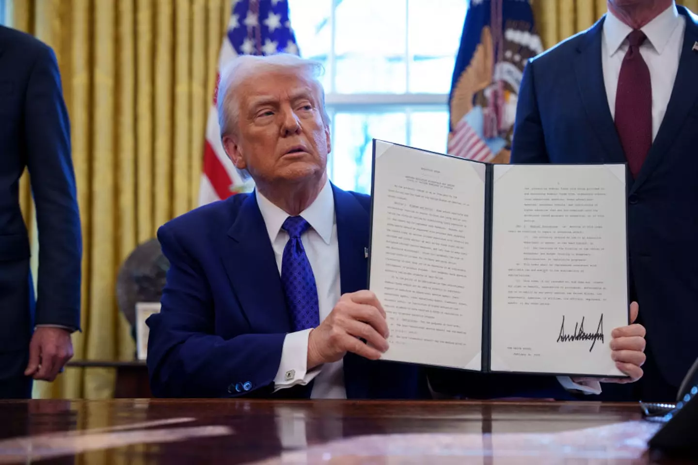 President Donald Trump signed an executive order which rules that only two genders will be identified by the US Government (Andrew Harnik/Getty Images)