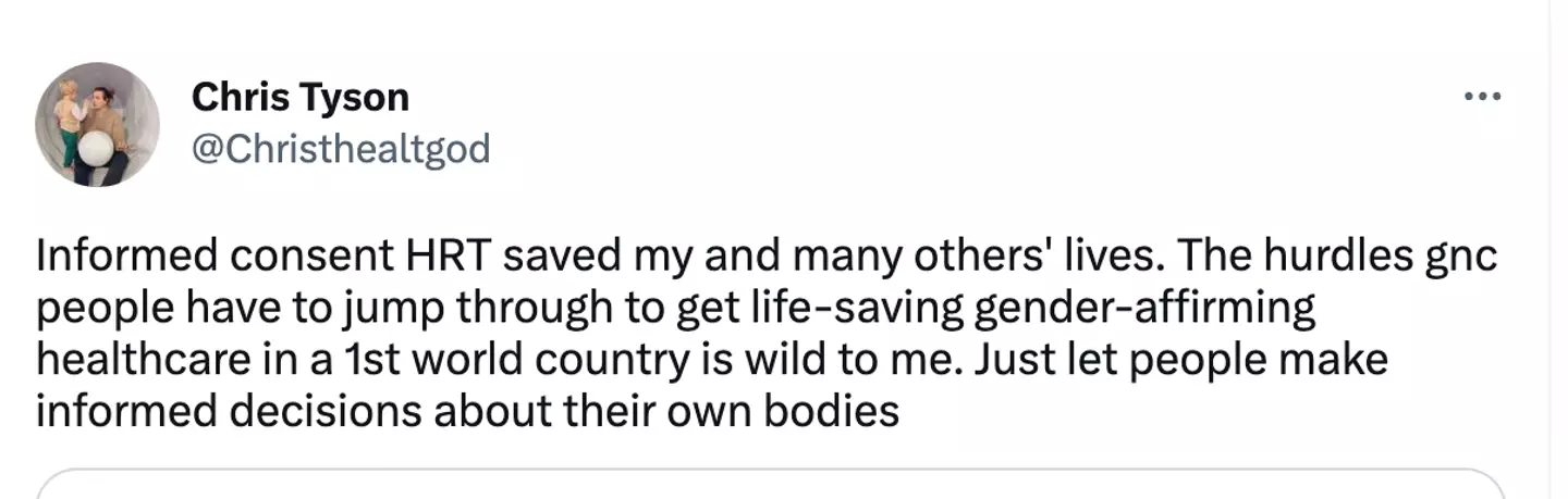 Tyson praised HRT for saving his life.