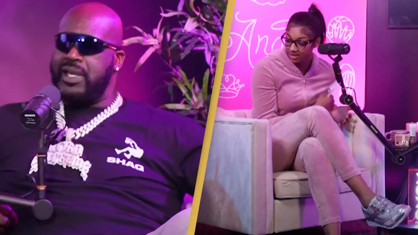 Viewers shocked at ‘creepy’ video of Shaq describing Angel Reese’s ‘little shorts’ as she attempts to change the subject