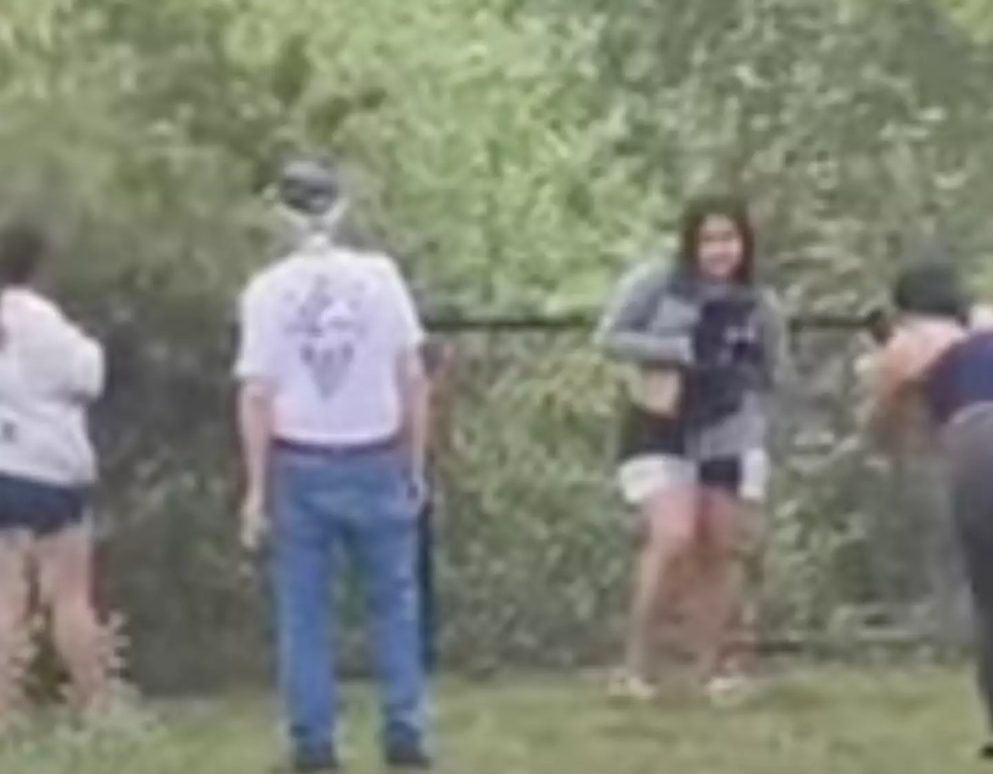 Group members posed with the bears for photographs (YouTube/ ABC 7 Chicago)